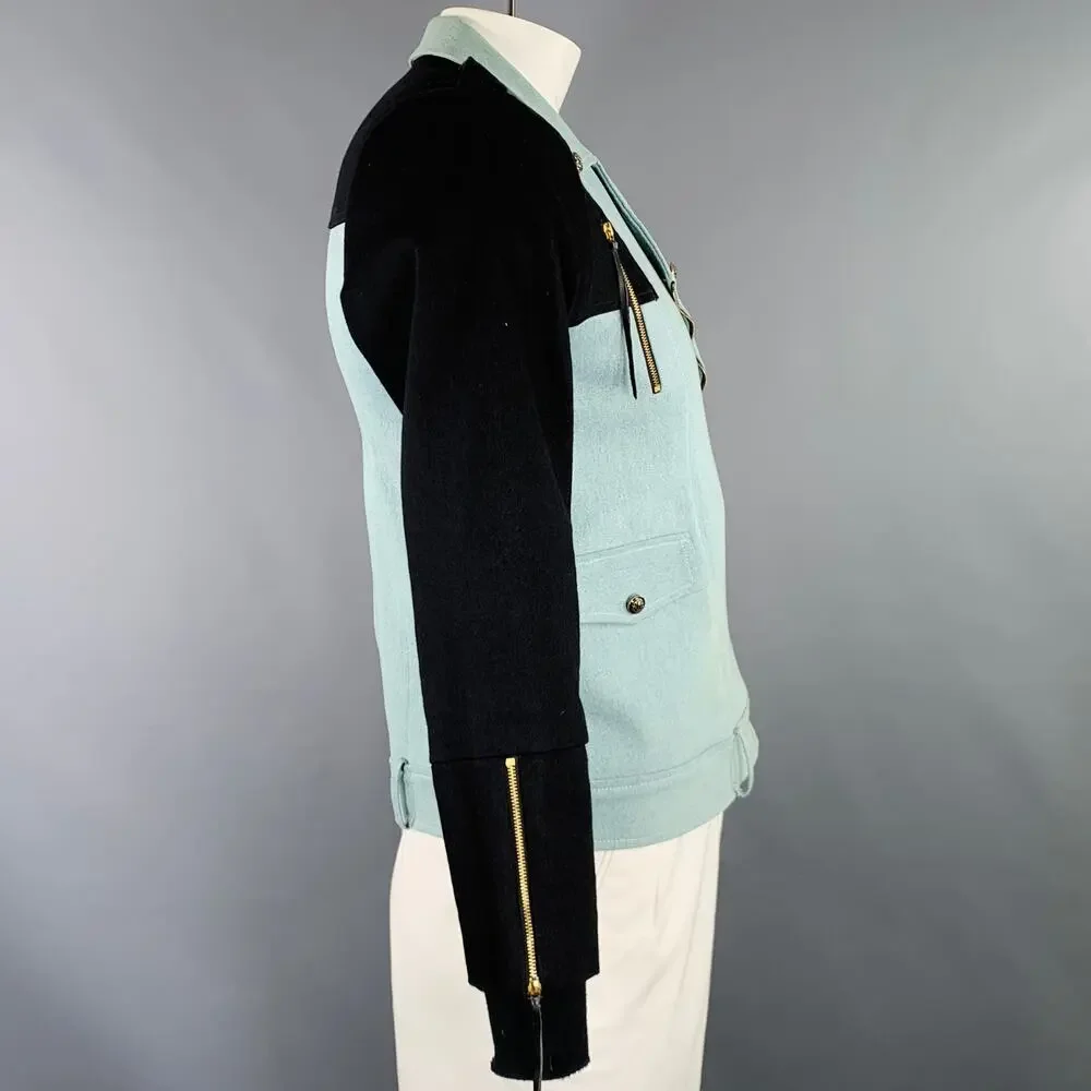 PROJECT WHITE ELEPHANT Size XL Black Blue Cotton Blend Jacket